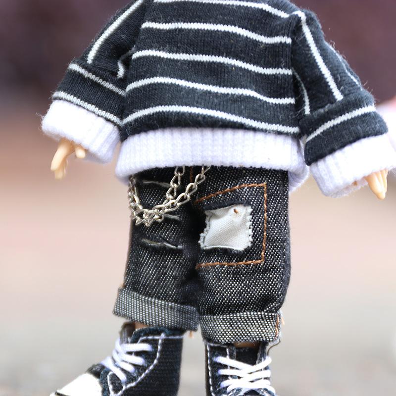 Одежда для кукол ob11 Baby Clothes For Baby Chain Jeans Pants Liquor Bar And Jeans Furniture For Dolls 1/12 Cool Anime High Quality Toy Accessoriess