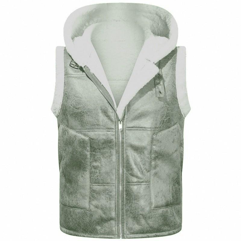 Mens Fleece Lined Puffer Vest Thick Warm Hoodless Casual Sleeveless Jacket Plus Size Winter