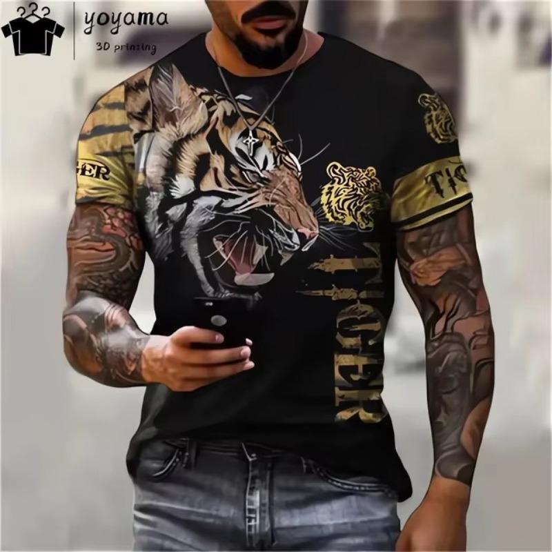 Мужские футболки Хэллоуин Летучие мыши Циветы Модные Новые поступления 3D Печать Круглый вырез Топы Повседневный Простой Стиль Оверсайз Мужская одежда