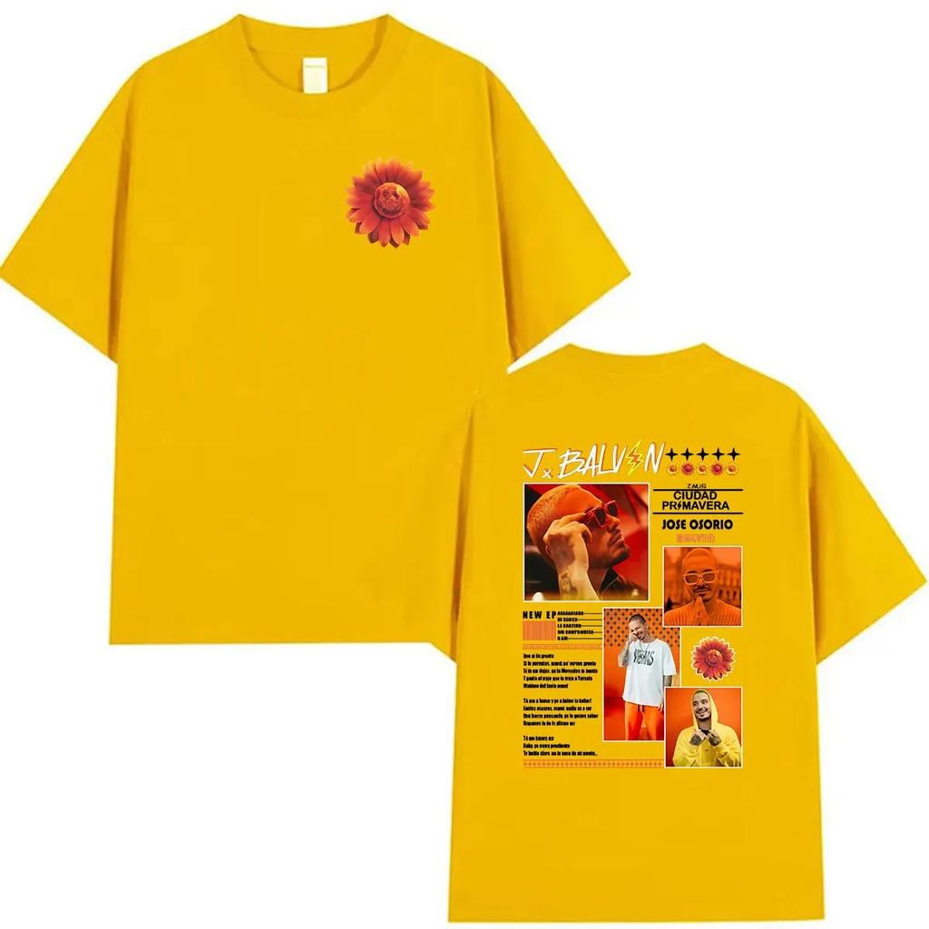 Rapper J Balvin Tour 2026 Graphic T Shirt Men Women Vintage Fashion Oversized T-shirts Cotton T-shirt Man Hip Hop Clothing Tees
