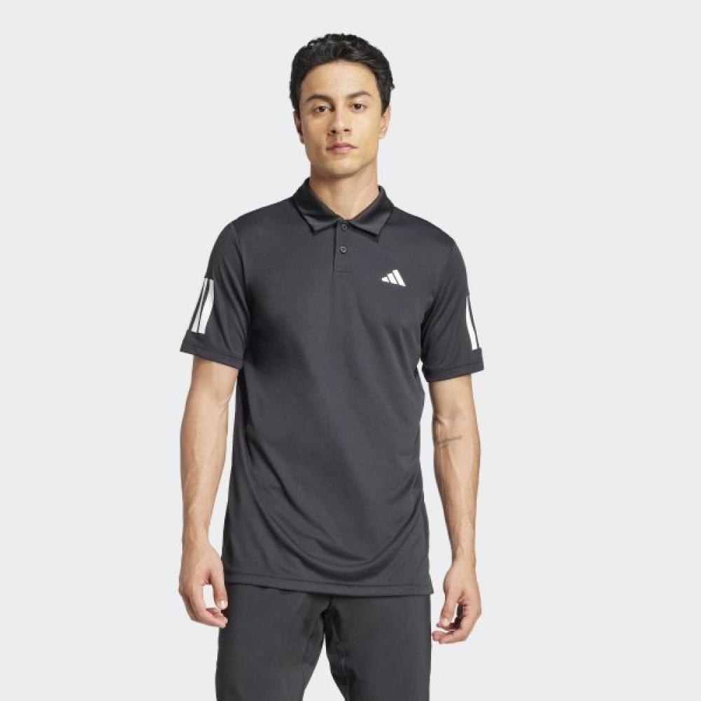 Adidas Unisex Club Tennis 3 STripe Polo ShirT FuncTional Polo T ShirT Black