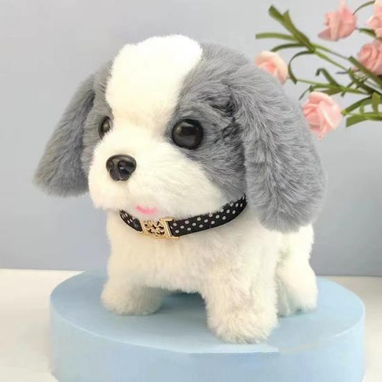 Electric Plush Dog Toy Baby Tummy Time Interactive Barking Tail Wagging Walking Puppy Toy Early Education Crawling Animal