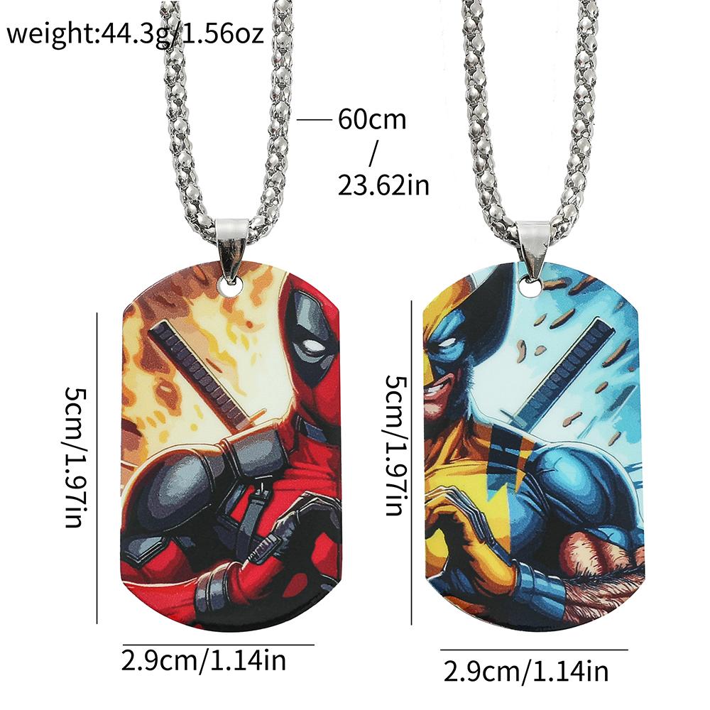 Deadpool & Wolverine Necklace Double Sided Pattern Deadpool & Wolverine Neck Chain For Friends Party Jewelry Gifts