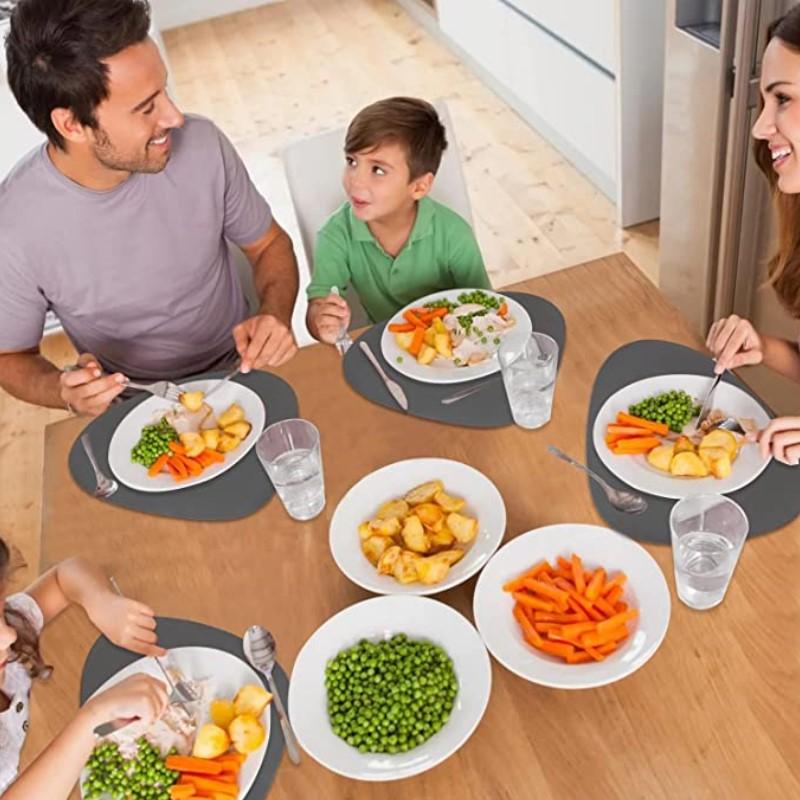 Подставки для столов из искусственной кожи, водонепроницаемые нескользящие изоляционные кожаные коврики для столовых приборов, набор ковриков для чашек, рождественский декор