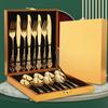 J Stainless Steel Relief Tableware Set European Pattern Stainless Steel Steak Knife and Fork Cross-border Western Food Gift Box 24 Pieces