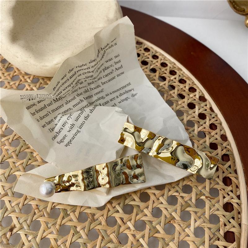 Korea Simple Metal Hairpins for Women Hollow Star Heart Shape Hair Clips Gold Color Hairgrip Hair Accessories