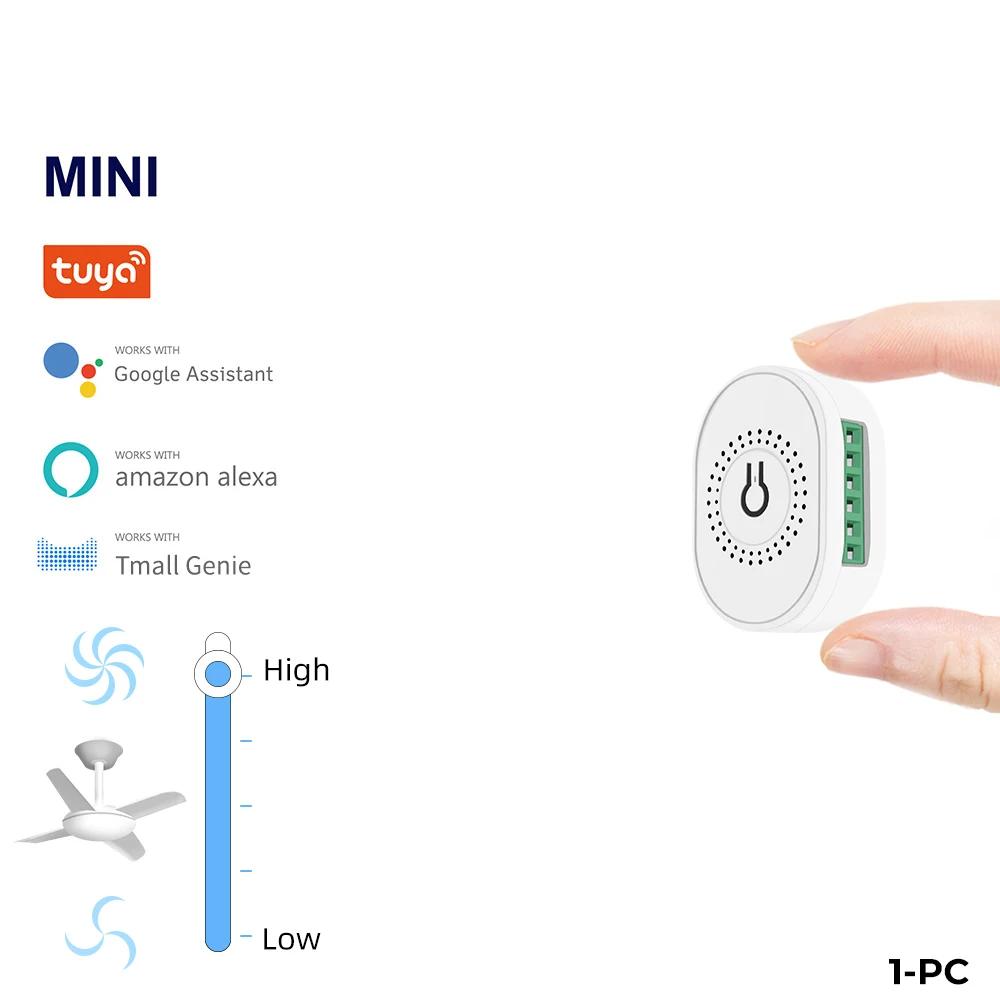 Melery Tuya Wifi Smart Ceiling Fan Speed Switch EU 220V Mini Wall On Off Module Remote Electric Control For Alexa Google Home