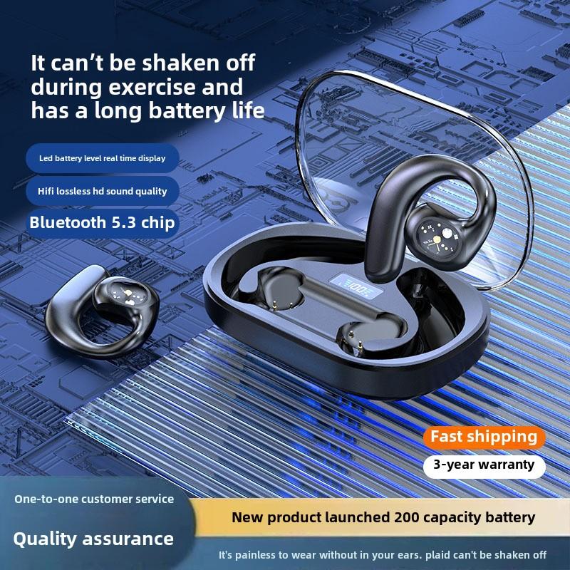 Новые открытые беспроводные наушники OWS Bluetooth с прозрачными сверхдлинными ушами для бега