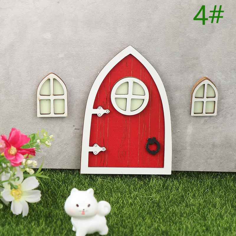 1 комплект кукольного домика, миниатюрная флуоресцентная фея, эльф, дверь, окно, модель дома, декор, игрушка