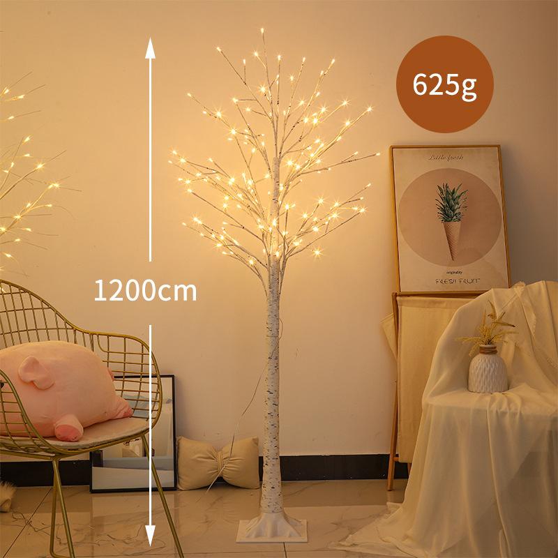 LED Artificial Birch Tree Light, Warm White Illuminated Birch Lamp, Indoor Home Christmas Holiday Decor Light