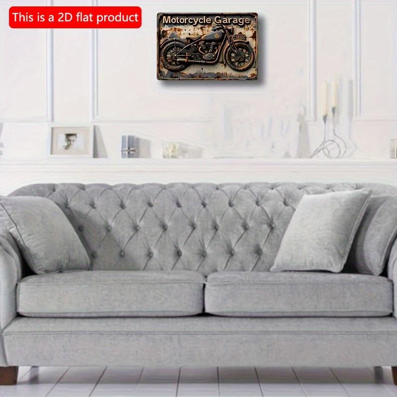 2D Flat Wooden Sign 30*20cm Vintage Motorcycle Garage Wooden Sign, Square Wall Decor for Home, Bar, Restaurant & Living Room, Decorative Sign Wall