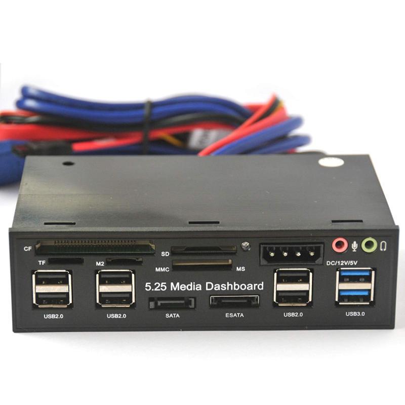 Концентратор USB 3.0 Многофункциональный порт eSATA SATA Внутренний кард-ридер ПК Медиа Передняя панель Аудио для SD MS