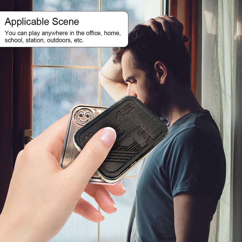 Fidget Slider 3 Layer Padauk Lodestone Push Card Stress Relief Funny Metal Hand Spinner Toy Sensory Toys