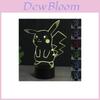 Светодиодная 3D-лампа Пикачу из Pokemon Go Премиум-качества с 7 яркими цветами и сенсорным переключателем