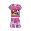 Fashion Kids Pajamas Set Kpop Demon Hunters Printed Children's O Neck Short Sleeve Tops Shorts 2pcs Summer Girls Casual T Shirt Sets
