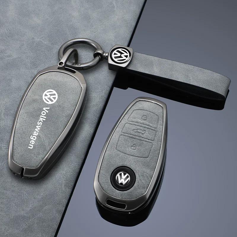 VW GTI GOLF 2026 Hot For VW VOLKSWAGEN Zinc Alloy Leather Car Remote Key Case Cover Shell Fob for VW Volkswagen Touareg 2017 201