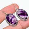 Natural Brazilian Amethyst Gemstone 925 Solid Sterling Silver Earring 1.75" e0H70