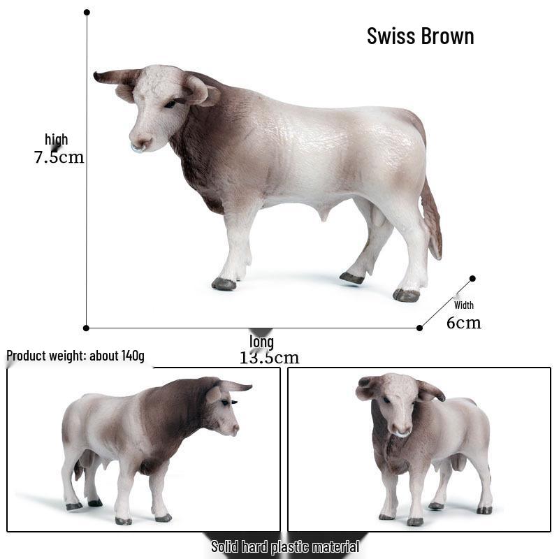 Cognitive Animal Model Toy: Dairy Cow, Buffalo, Yellow Cattle, Rhinoceros, Simmental Bull