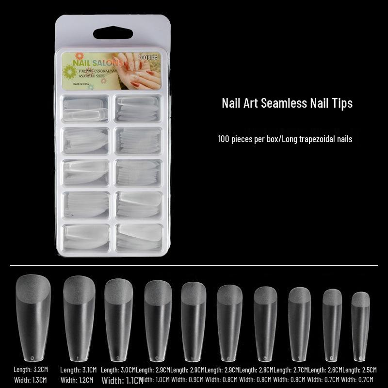 Ультратонкие матовые типсы двойного назначения - 100 штук трапециевидные и каплевидные для наращивания