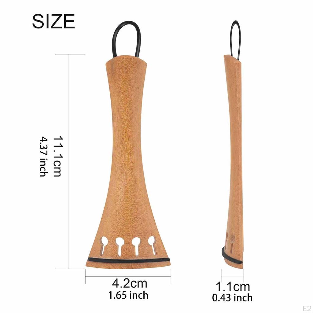 4/4-3/4 Violin Tailpiece Fiddle String Plate Sturdy Lightweight with Tail Rope Parts for