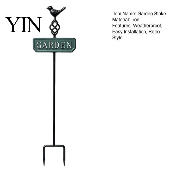 Decorative Flower Bed Edging Retro Bird Garden Stake, Metal Sign Rustic Heavy Duty Stakes Yard Decoration with Stake for Bed, Lawn Ground Piles