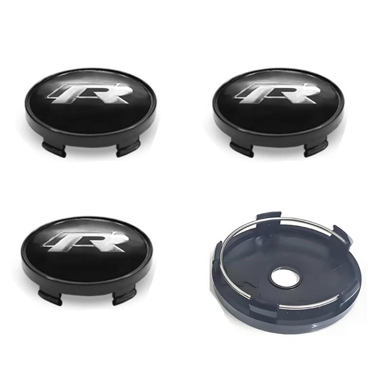 4Pcs VW Hub Caps 56mm 60mm Car Wheel Center Wheel Caps Stickers For Volkswagen R Golf 4 Motion GTI Polo Touran Octavia Accessory