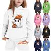 Kids Halloween Hoodie and Sweatpants Set Ghost Pumpkin Print Hooded Sweatshirt and Matching Bottoms Comfortable Fit for Boys and Girls