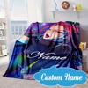 Custom Name Fantasy Night Trio K-Pop Blanket bed sofa Blanket Flannel Blanket for Camping, Hiking, Picnic Essentials,gift for Fan family