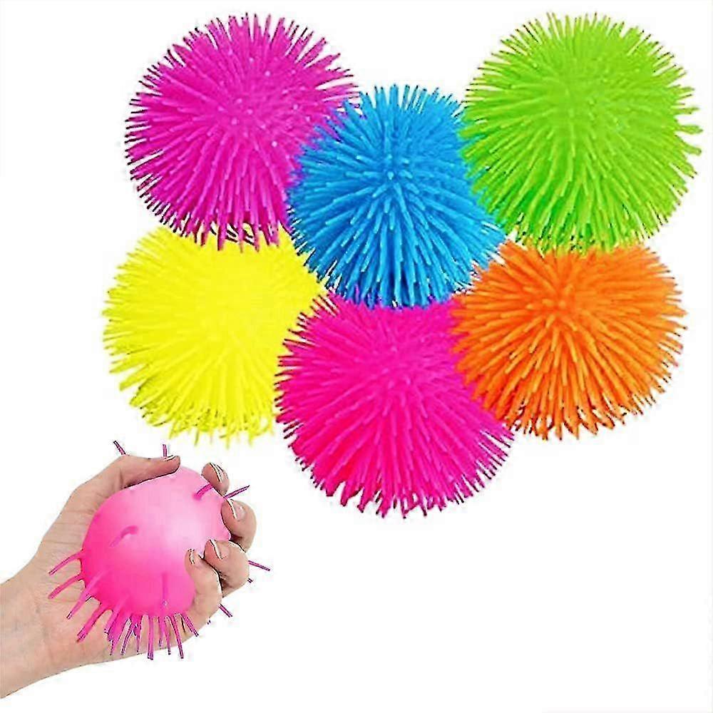 6 Pcs Puffer Ball, Spiky Sensory Balls Bulk Bouncy Sensory Stress Relief Toy for Fun Fidget Anxiety Game Classroom Prizes Party Favors(17cm)