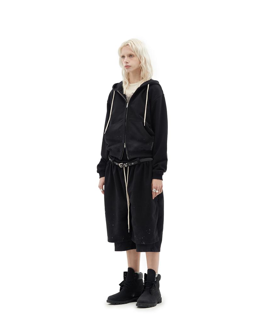 Defgarments Живопись Кистью Худи На Молнии [Черный]