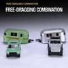 Green Grey Recreational Vehicle Alloy Toy Trailer Classic Pickup Truck Camping Trailer  For Kids