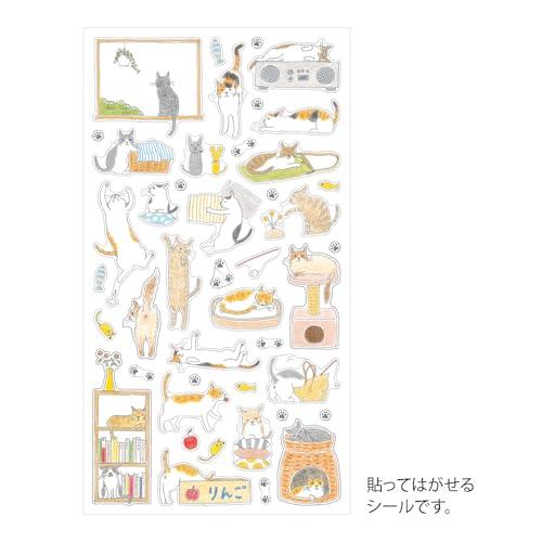 Midori notebook sticker sticker cat pattern S + M 2 types set 82687006 82688006