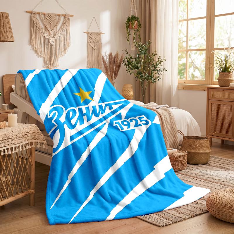FC Zenit Saint Petersburg Print Flannel Blanket Soft Warm Sofa Bed Throw Blanket For Home Office Bedroom