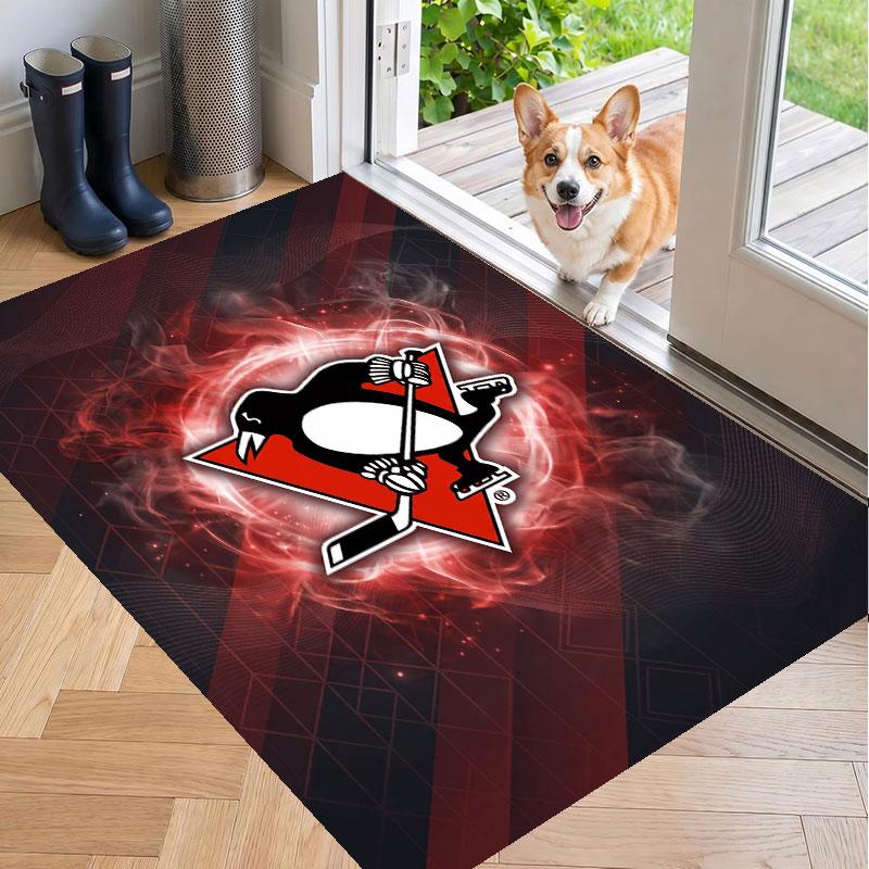 Soft Floor Carpet Pittsburgh Penguins Pattern Area Rug Decorative Mat For Home Room Decoration