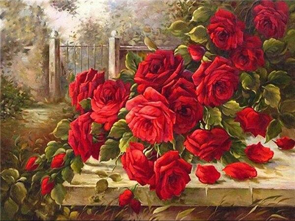 5D алмазная живопись роза Алмазная вышивка черно-белая мозаика картина из горного хрусталя украшение дома подарок