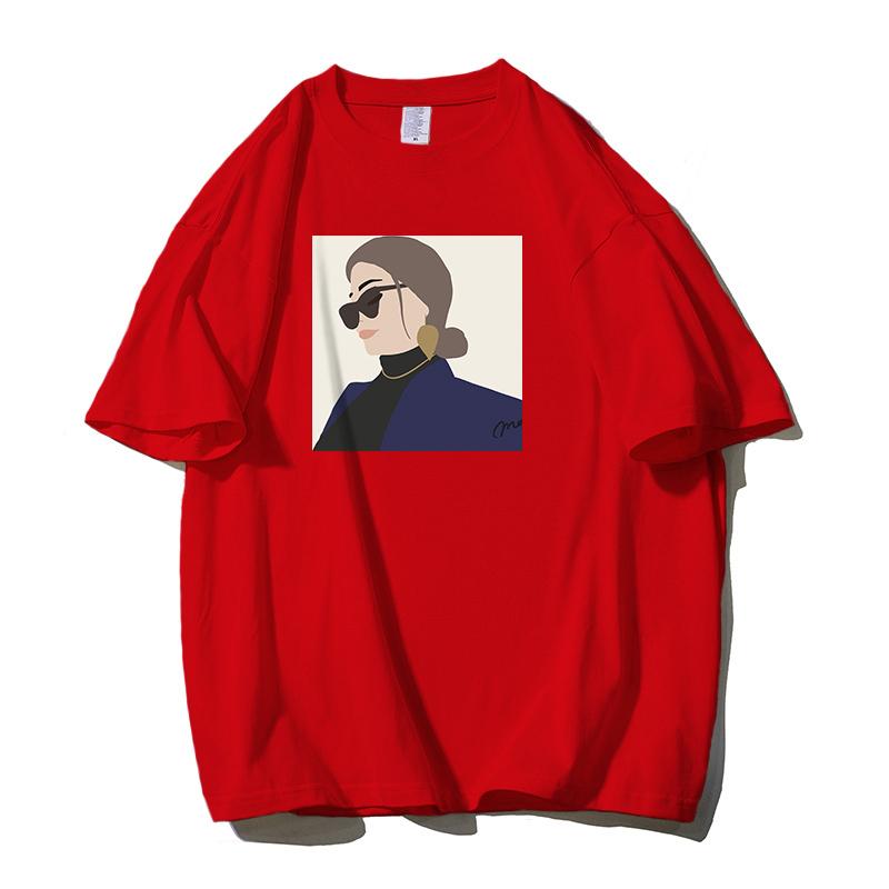 Shellsuning Личность Женская футболка из 100% хлопка с принтом Новые летние короткие базовые футболки большого размера с круглым вырезом Женская мода Уличная одежда Топы Harsuku