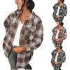 Женская модная верхняя одежда с клетчатым принтом и длинными рукавами, куртка с лацканами, плащ