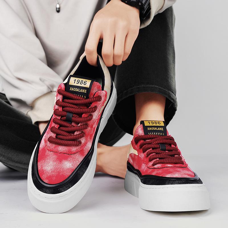 Дышащие Универсальные Холщовые Туфли Мужские Мягкие Легкие Плоские Модная Обувь на Шнуровке Повседневные Туфли Корейские Низкие Кеды для Скейтборда