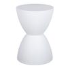 Modern Hourglass Shaped Stool Round End Table Stool for Shoe Changing Home Use 43x30cm White