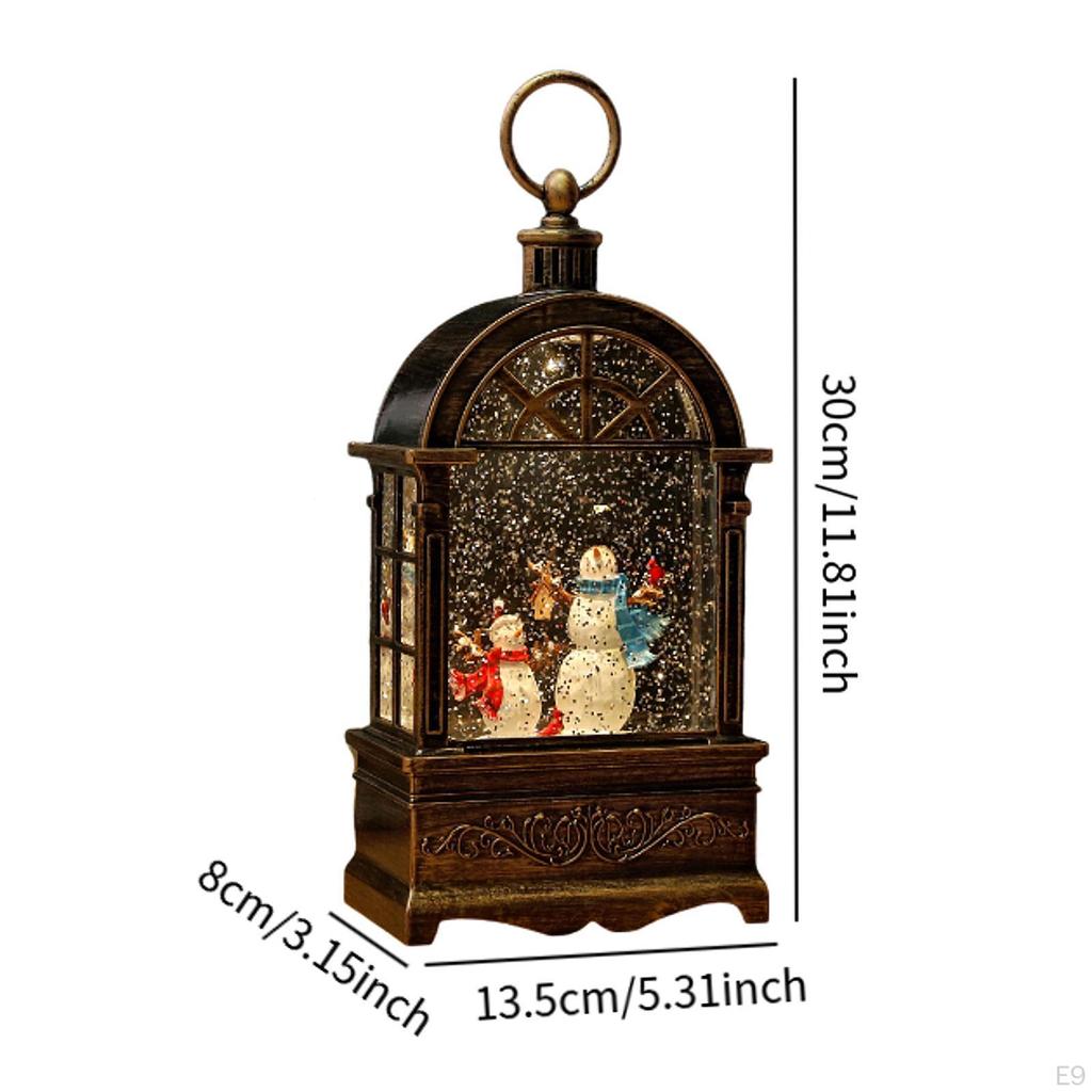 Christmas Music Box Desktop Figurine Lantern Portable Ornament Lighted for
