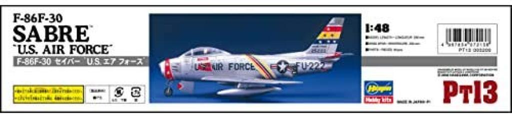Hasegawa scale Air Force Sabre Air Force Plastic Model Kit PT13 1/48 U.S. F-86F-30 U.S.