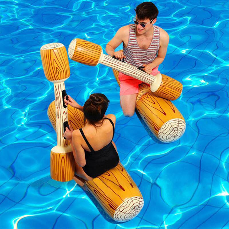 Inflatable Water Stick Game - Floating Raft Competition