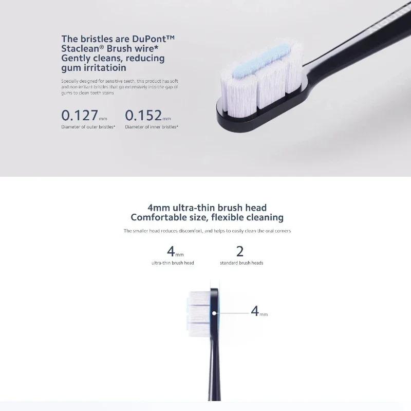 Xiaomi T700 Sonic Electric Toothbrush Teeth Whitening Ultrasonic Vibration Oral Cleaner Brush Smart APP With Replacement Brush