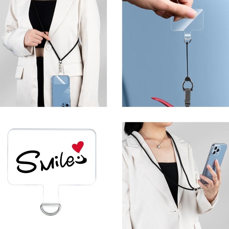 Universal Cellphone Anchors Phone Lanyard Patches Pad Tether Tab for Drop Protections Phone Strap Connector with Rings