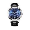 LIGE 9810L Часы для отдыха, моды, бизнеса, водонепроницаемые, дата, спорт, коричневые кожаные часы, серебристые, кварцевые, мужские (Серебристо-синий), Синий, Движение.