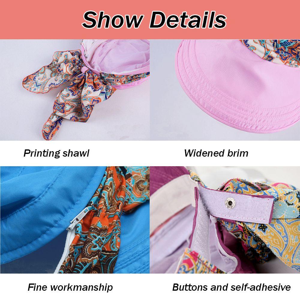 Складная портативная кепка для верховой езды с козырьком от солнца, пляжная кепка с защитой от УФ-излучения, кепка с цветочным принтом