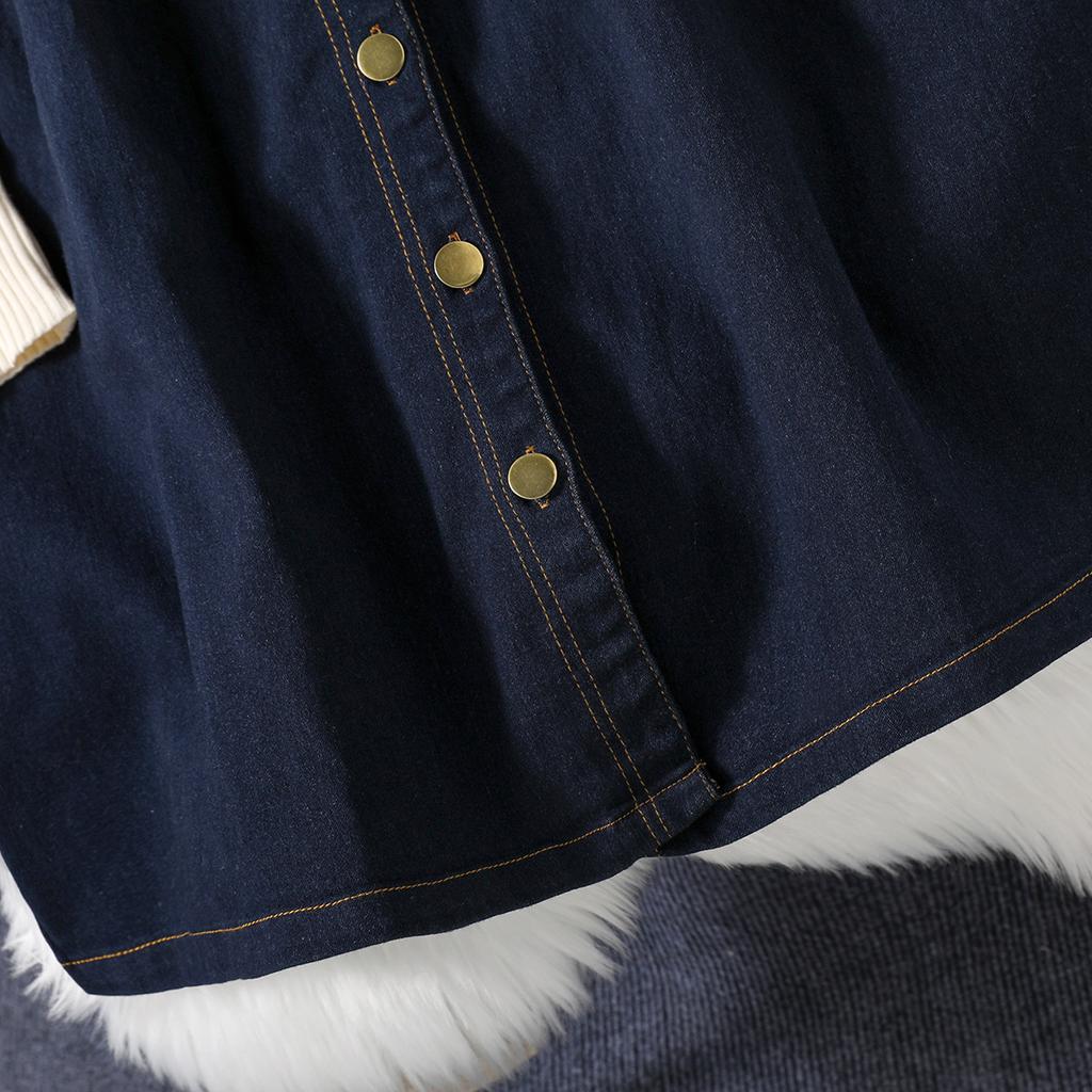 Костюм для девочек, весенне-осенний новый детский свободный вариант, корейская джинсовая юбка без рукавов на подтяжках