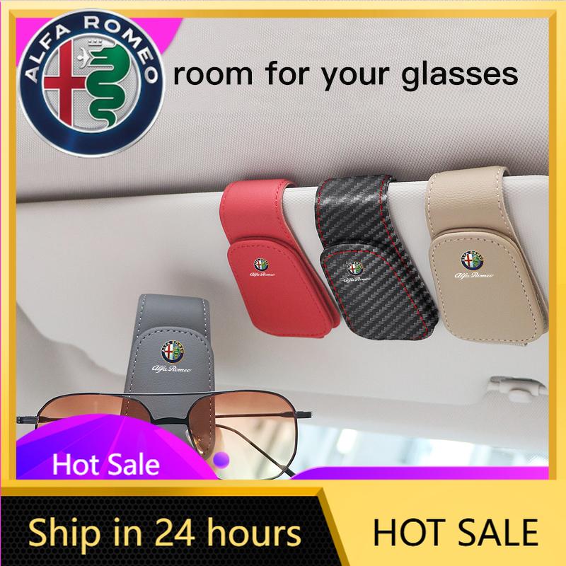 Car Stickers For Alfa Romeo Car Interior Glasses Clip Sunshade Storage Brace Auto Accessories For Alfa Romeo 156 159 147 4C 8C 1