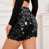 Мини-юбка с блестками, юбка с пайетками, юбка с высокой талией, облегающая, эластичная, короткая юбка, облегающая фигуру, с высокой эластичной талией