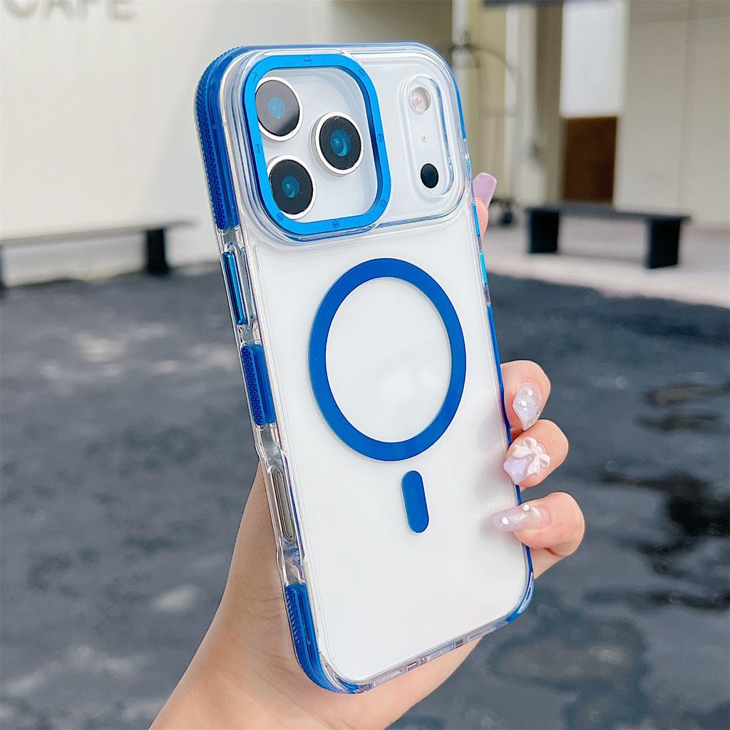 Для iPhone 17 Pro Max Ударопрочный Прозрачный Чехол с MagSafe для Беспроводной Зарядки 16 15 14 13 12 11 Pro Max 14 15 16 Plus16e Магнитная Крышка